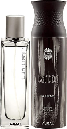 Ajmal Titanium Eau De Parfum 100Ml Perfume For Men And Carbon Eau De Parfum 100Ml Perfume For Men