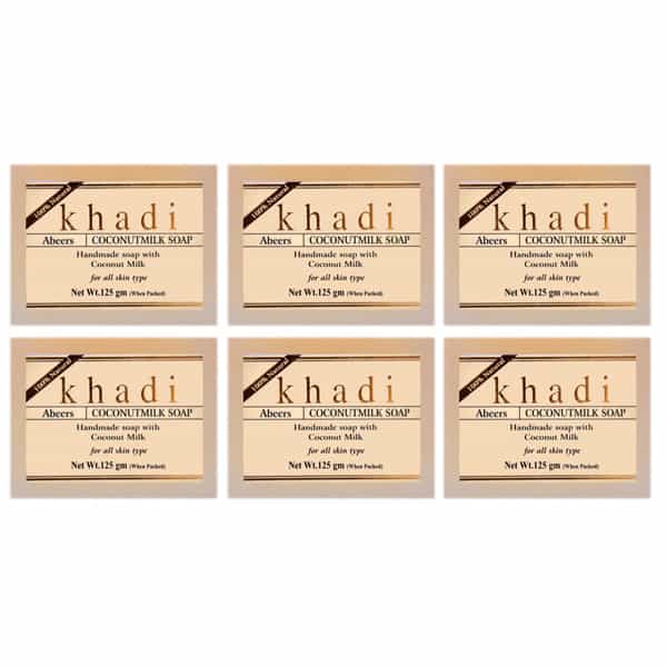 Khadi Abeers Herbal Handmade Coconut Milk Soap With Essential Oils | 125Gm (Pack Of 6)