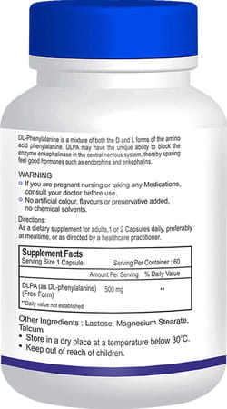 Healthvit Dl-Phenylalanine 500mg 60 Capsules