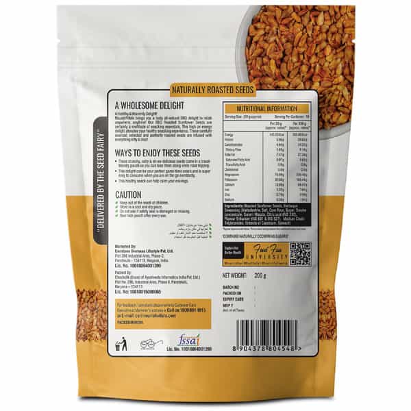 Nourishvitals Healthy Munching Barbeque Sunflower Roasted Seed + Super Seeds Mix (200Gm Each)