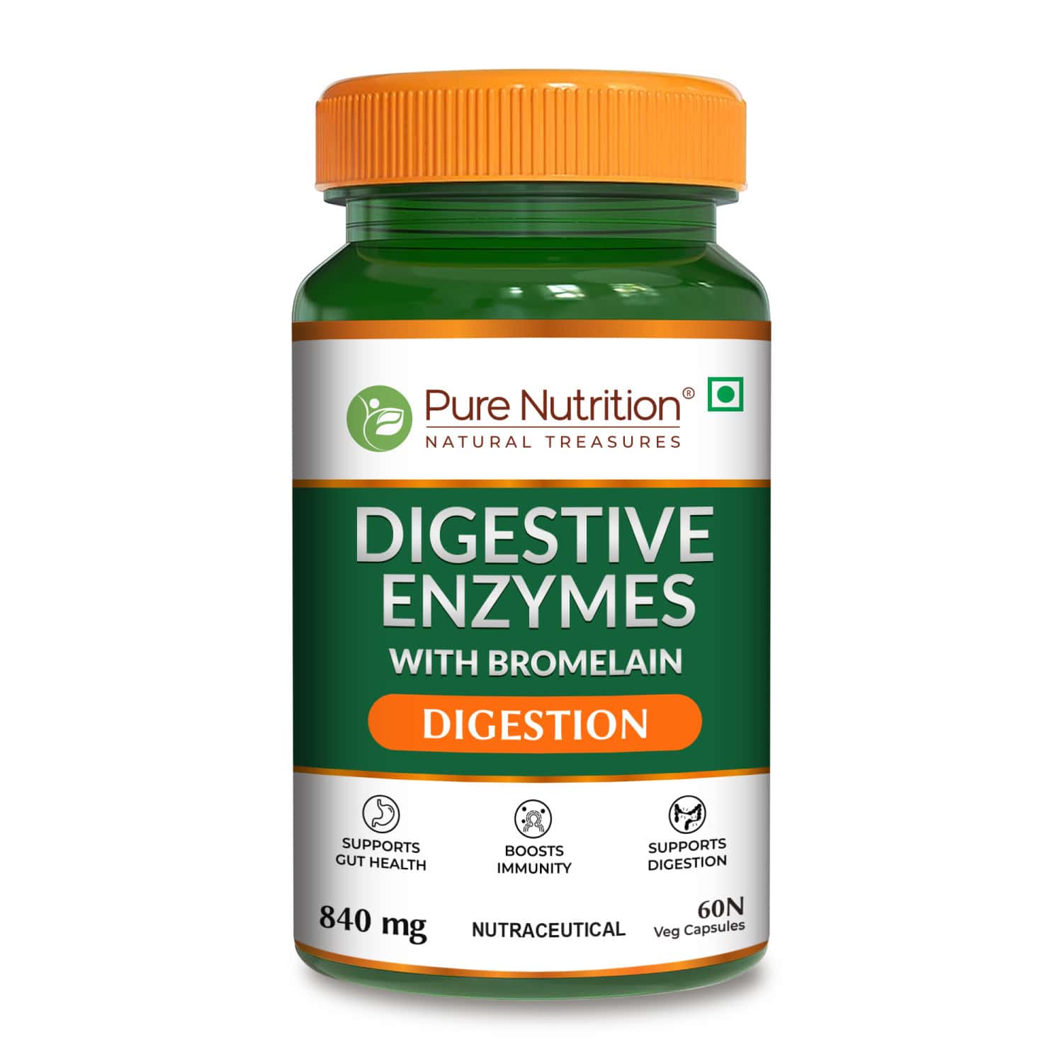 Pure Nutrition Digestive Enzymes Supports Digestion And Better Absorption Of Nutrients 60 Veg Caps