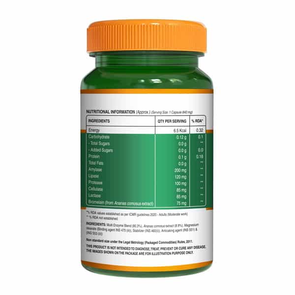 Pure Nutrition Digestive Enzymes Supports Digestion And Better Absorption Of Nutrients 60 Veg Caps
