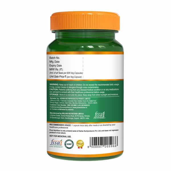 Pure Nutrition Digestive Enzymes Supports Digestion And Better Absorption Of Nutrients 60 Veg Caps
