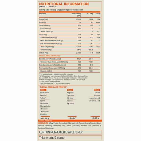 Muscleblaze Fuel One Whey Protein | 24 G Protein & 5.29 G Bcaa (Chocolate | 2 Kg / 4.4 Lb)