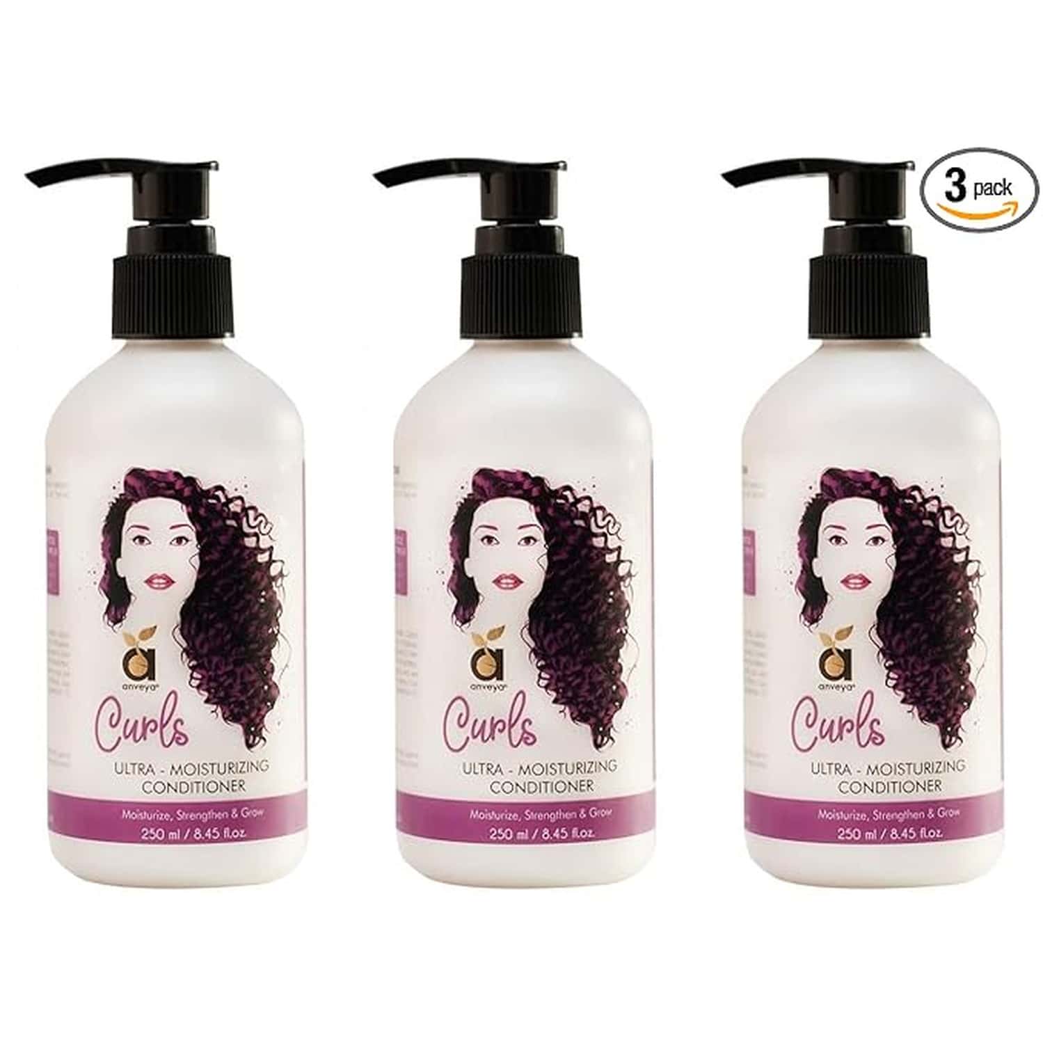 Anveya Curls Ultra-Moisturizing Conditioner|For Unisex With Curly Hair|250ml Xpack Of 3