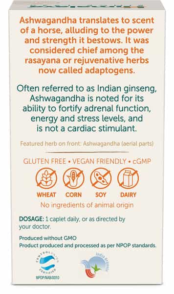 Himalaya Organic Ashwagandha | Releases Stress And Boosts Energy | Caplets | 60 No's