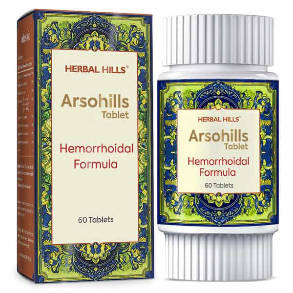 Herbal Hills Arsohills 60 Tablets (Pack Of 4) 500Mg Tablet For Piles - Natural Hemorrhoid Medicines.