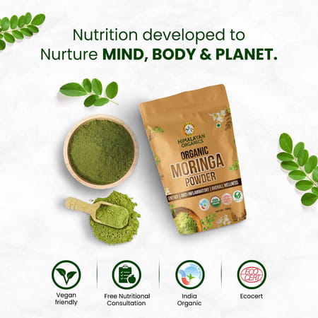 Himalayan Organics Organic Moringa | Powder | Packet | 350 Gm