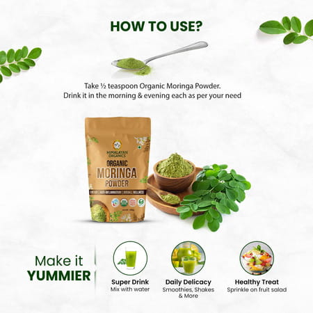 Himalayan Organics Organic Moringa | Powder | Packet | 350 Gm