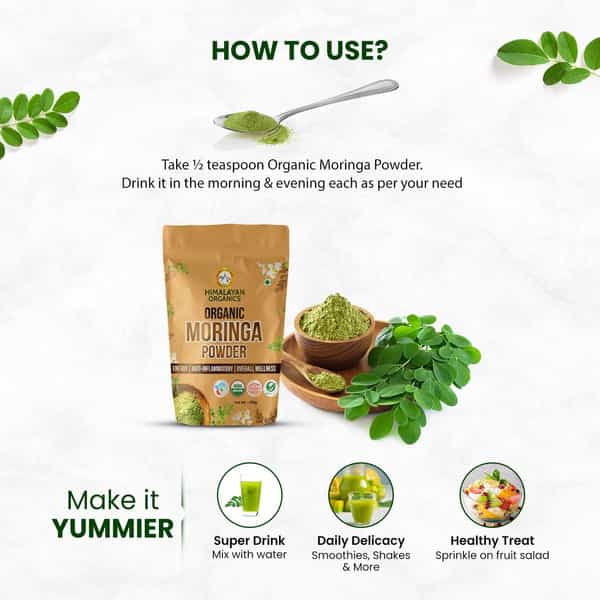 Himalayan Organics Organic Moringa | Powder | Packet | 350 Gm