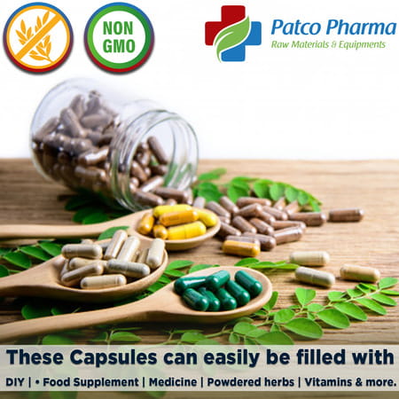 Patco Pharmaceuticals - Size 1 Green Empty Gelatin Pill Capsule |Diy Powder Filling.