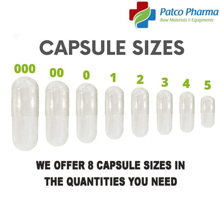 Patco Pharmaceuticals - Size 1 Green Empty Gelatin Pill Capsule |Diy Powder Filling.
