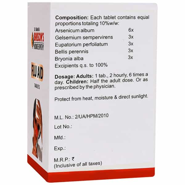 Baksons Homoeopathy Flu Aid Tablet 75 No's