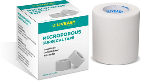 Liveasy Surgicals Microporous 50 Mm X 9.14 Mtr Surgical Tape Pack Of 6