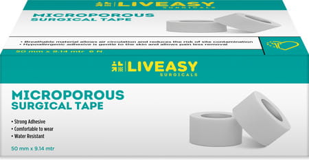 Liveasy Surgicals Microporous 50 Mm X 9.14 Mtr Surgical Tape Pack Of 6