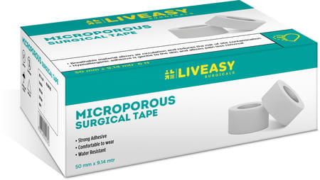 Liveasy Surgicals Microporous 50 Mm X 9.14 Mtr Surgical Tape Pack Of 6