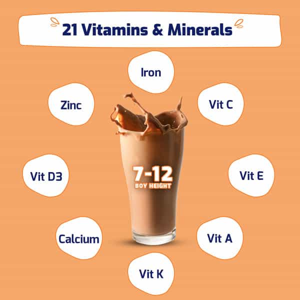 Gritzo Supermilk Growth+ (Formerly Height+) (7-12Y Boys) | 10G Protein (Double Chocolate | 800G)