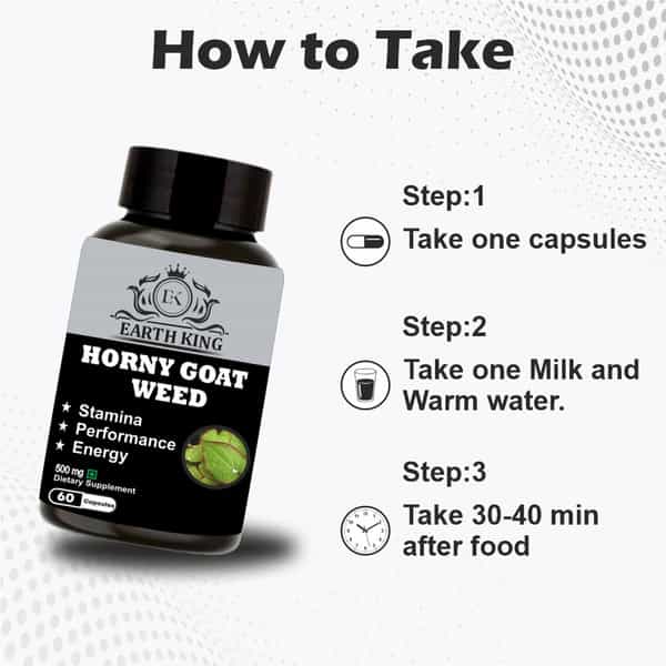 Earth King Horny Goat Weed Epimedium Extract With Maca Root Powde - 60 Capsules