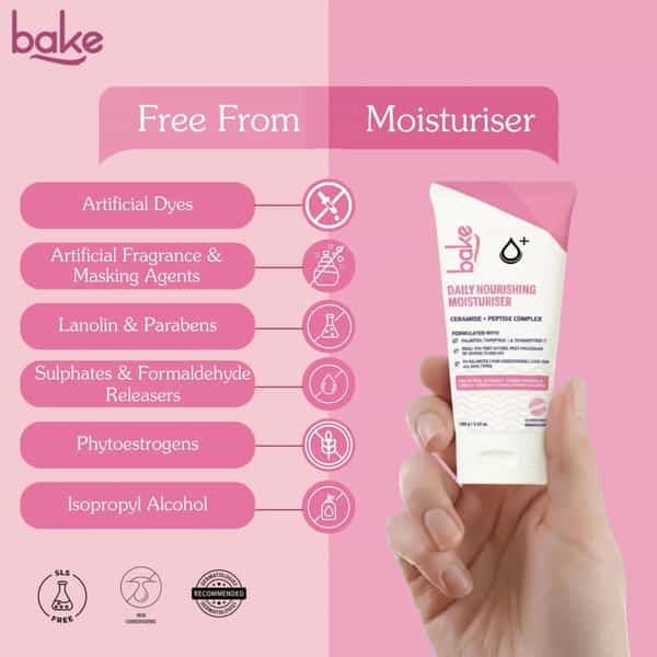 Bake Daily Nourishing Face Moisturizer With Peptides For 72Hr Hydration & Repair (100G)