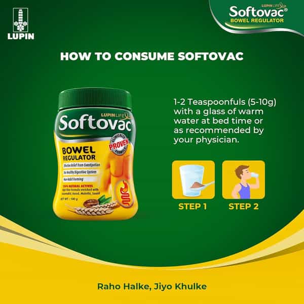 Softovac Bowel Regulator Powder 250Gm With Free Be One Strip Of 10 Capsules