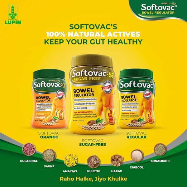 Softovac Bowel Regulator Powder 250Gm With Free Be One Strip Of 10 Capsules
