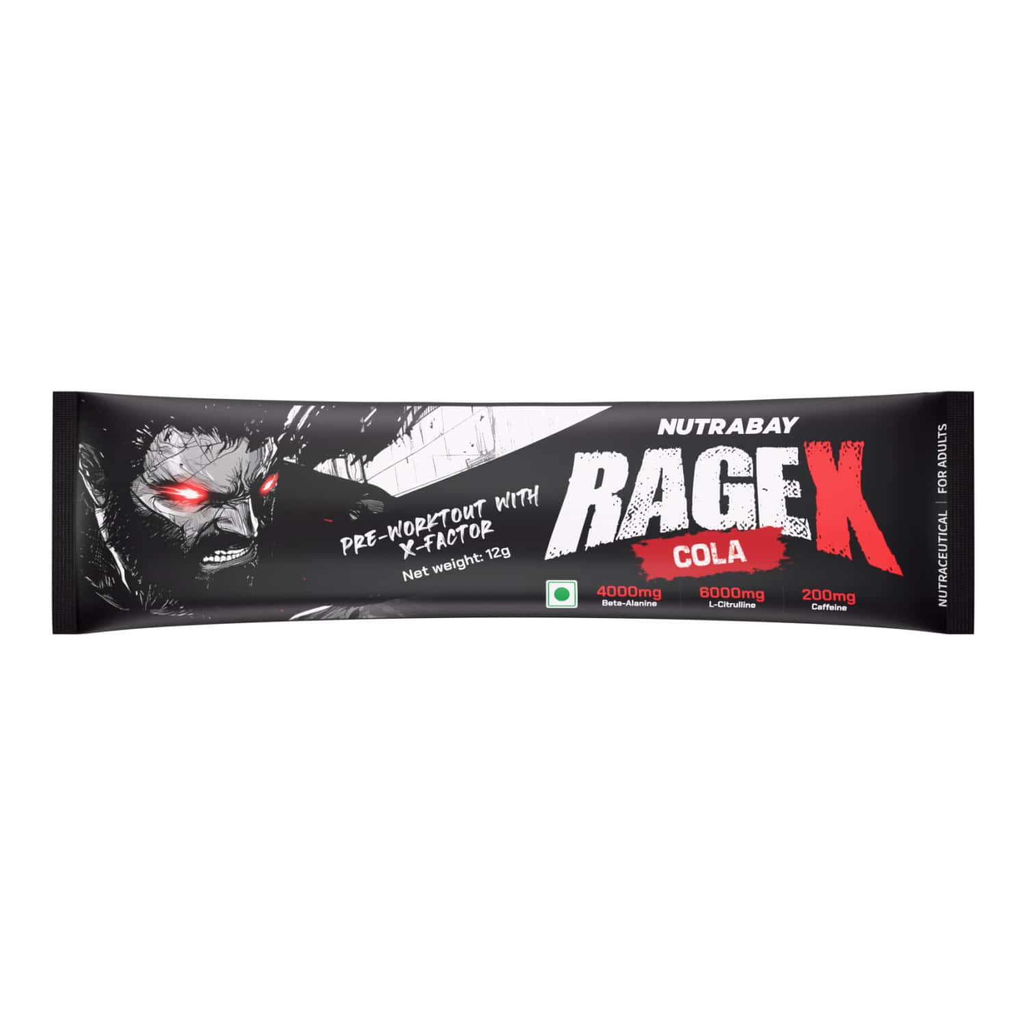 Nutrabay Ragex Pre Workout Supplement Powder - 12g (1 Sachet) | Cola | 200mg Caffeine