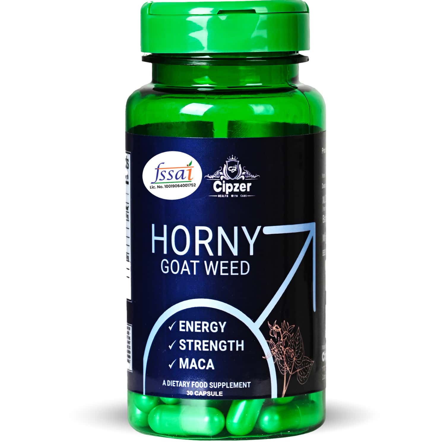 Cipzer Horny Goat Weed Erectile Dysfunction, Sexual Health & Bone Strength Postmenopause-30 Capsules