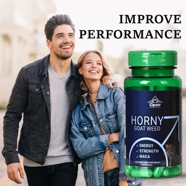 Cipzer Horny Goat Weed Erectile Dysfunction, Sexual Health & Bone Strength Postmenopause-30 Capsules