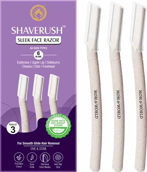 Mom & World Shaverush Sleek Face Razor 6 In One Made With Environment Friendlanti-Slip (Pack Of 3)