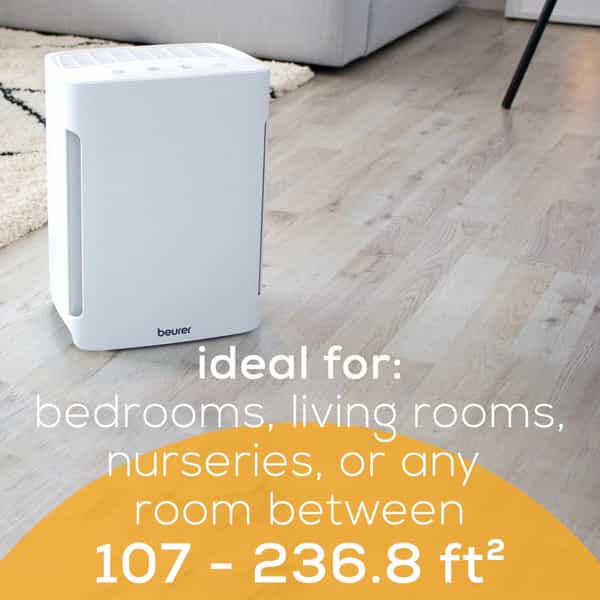 Beurer Lr210 Air Purifier For Home | 3-Layer Hepa Filtering & 3 Fansettings | Germ-Free Ambient Air