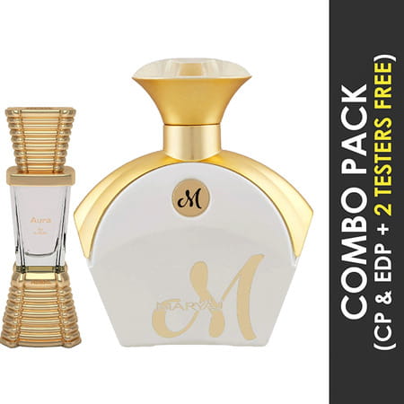 Ajmal Aura Cp Alcohol-Free Attar 10Ml For Unisex And Maryaj M White For Her Edp 90Ml For Women