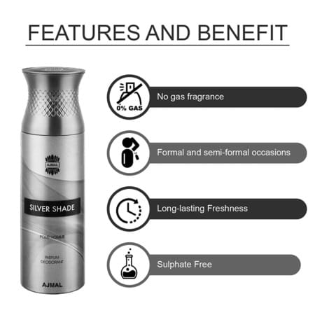 Ajmal 1 Silver Shade For Men And 3 Magnetize For Men & Women Deodorants Each 200ml Pack Of 4