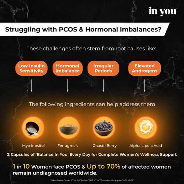Balance In You-Pcos Supplement For Women With 40:1 Ratio Of Myo Inositol | Hormonal Balance