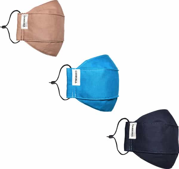 Carriall Adult Unisex 3 Layer Reusable Washable Cotton Mask (Camsm084) Pack Of 3