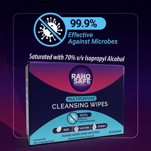 Raho Safe Multi Purpose Cleansing Wipes - Pack Of 30