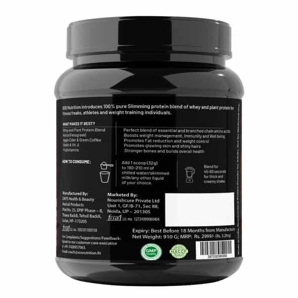 Sos Nutrition Slimming Women Whey Plant Protein Weight Loss Herbs Multivitamins Chocolate Shake