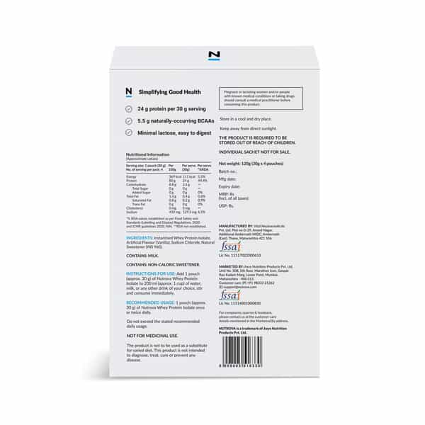 Nutrova Whey Protein Isolate (Vanilla) - Travel Pack