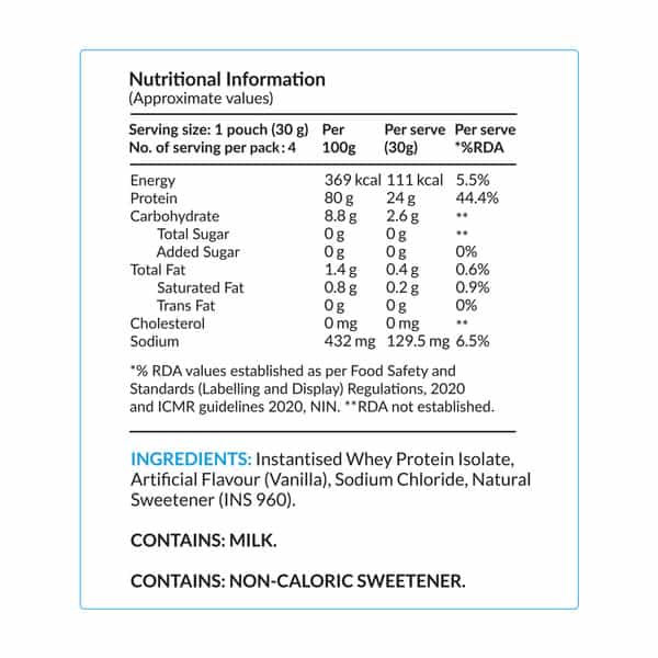 Nutrova Whey Protein Isolate (Vanilla) - Travel Pack