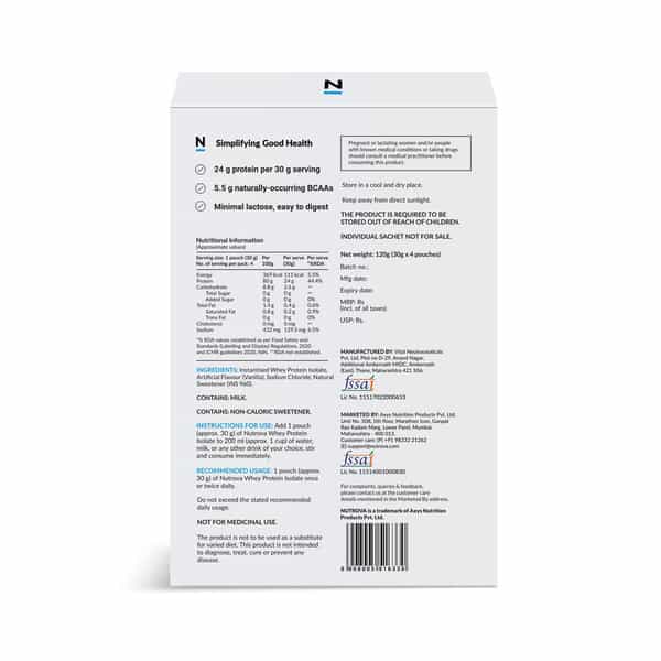 Nutrova Whey Protein Isolate (Vanilla) - Travel Pack