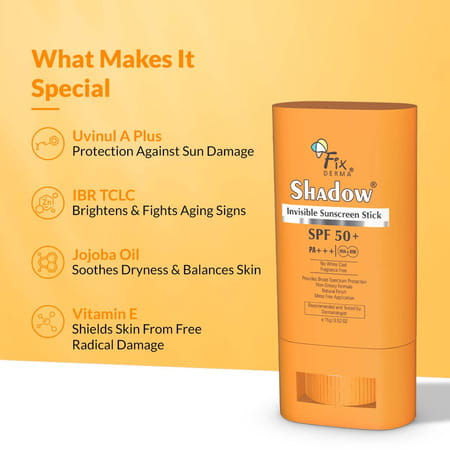 Fixderma Invisible Sunscreen Stick Spf 50 Pa++++ | Natural Finish | No White Cast & Non- Greasy 15g