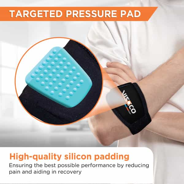 Vissco Tennis Elbow Support-Provides An Ideal Compression To The Strained Muscles Of The Elbow-Grey