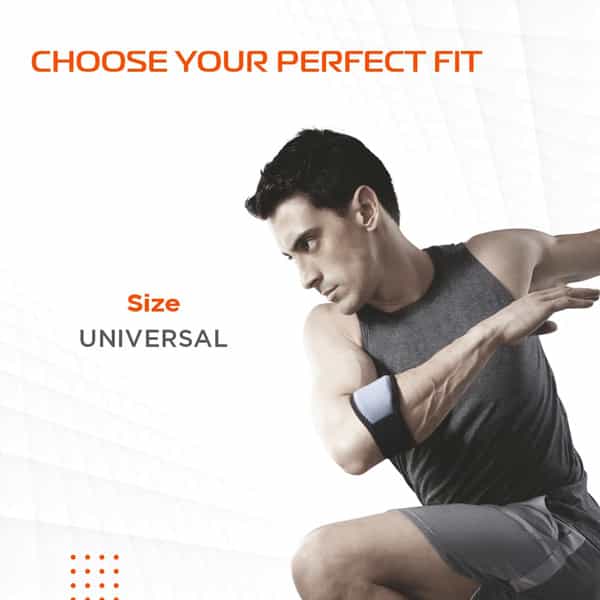 Vissco Tennis Elbow Support-Provides An Ideal Compression To The Strained Muscles Of The Elbow-Grey