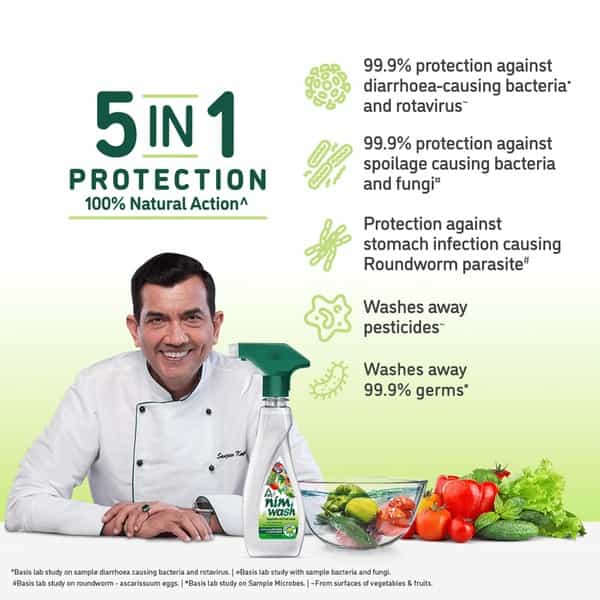Nimwash Vegetable & Fruit Wash Spray 450 Ml 100% Natural Action