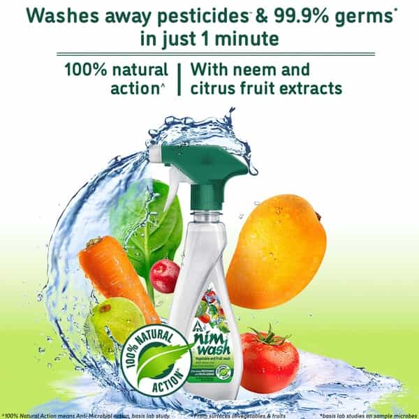 Nimwash Vegetable & Fruit Wash Spray 450 Ml 100% Natural Action