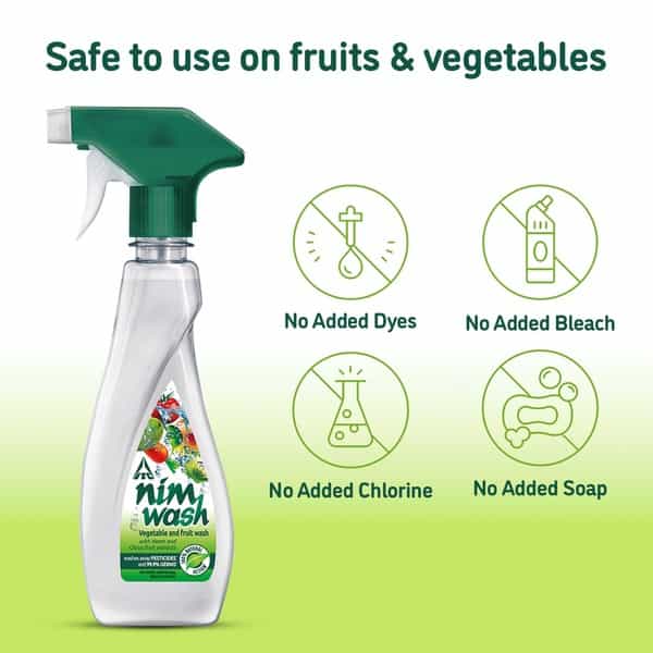 Nimwash Vegetable & Fruit Wash Spray 450 Ml 100% Natural Action