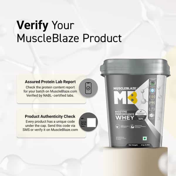 Muscleblaze Biozyme Performance Whey Protein Powder | Rich Chocolate | 4Kg | 25G Protein Per Scoop