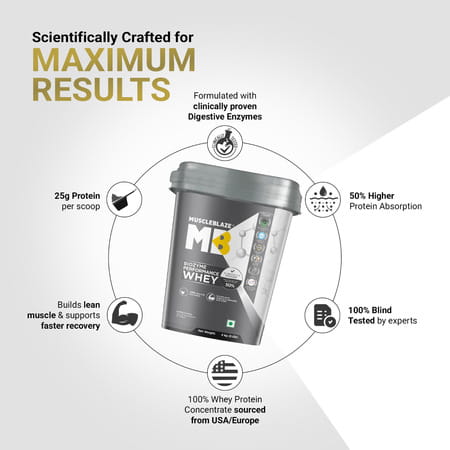Muscleblaze Biozyme Performance Whey Protein Powder | Rich Chocolate | 4Kg | 25G Protein Per Scoop