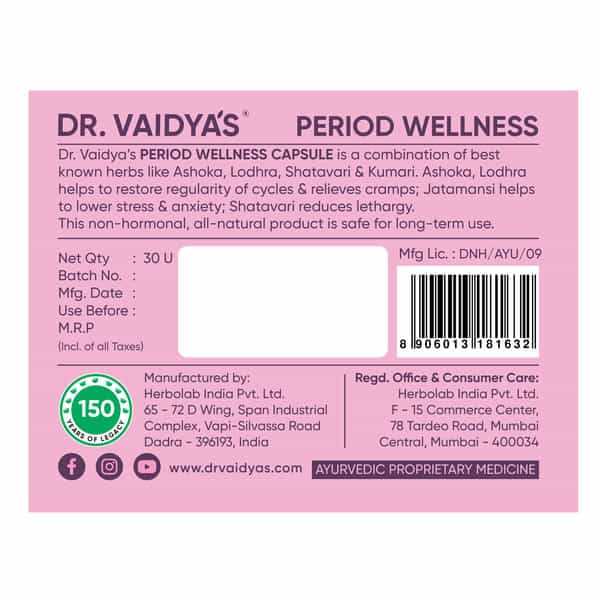 Dr. Vaidya's Period Wellness -30 Capsules - Pack Of 2