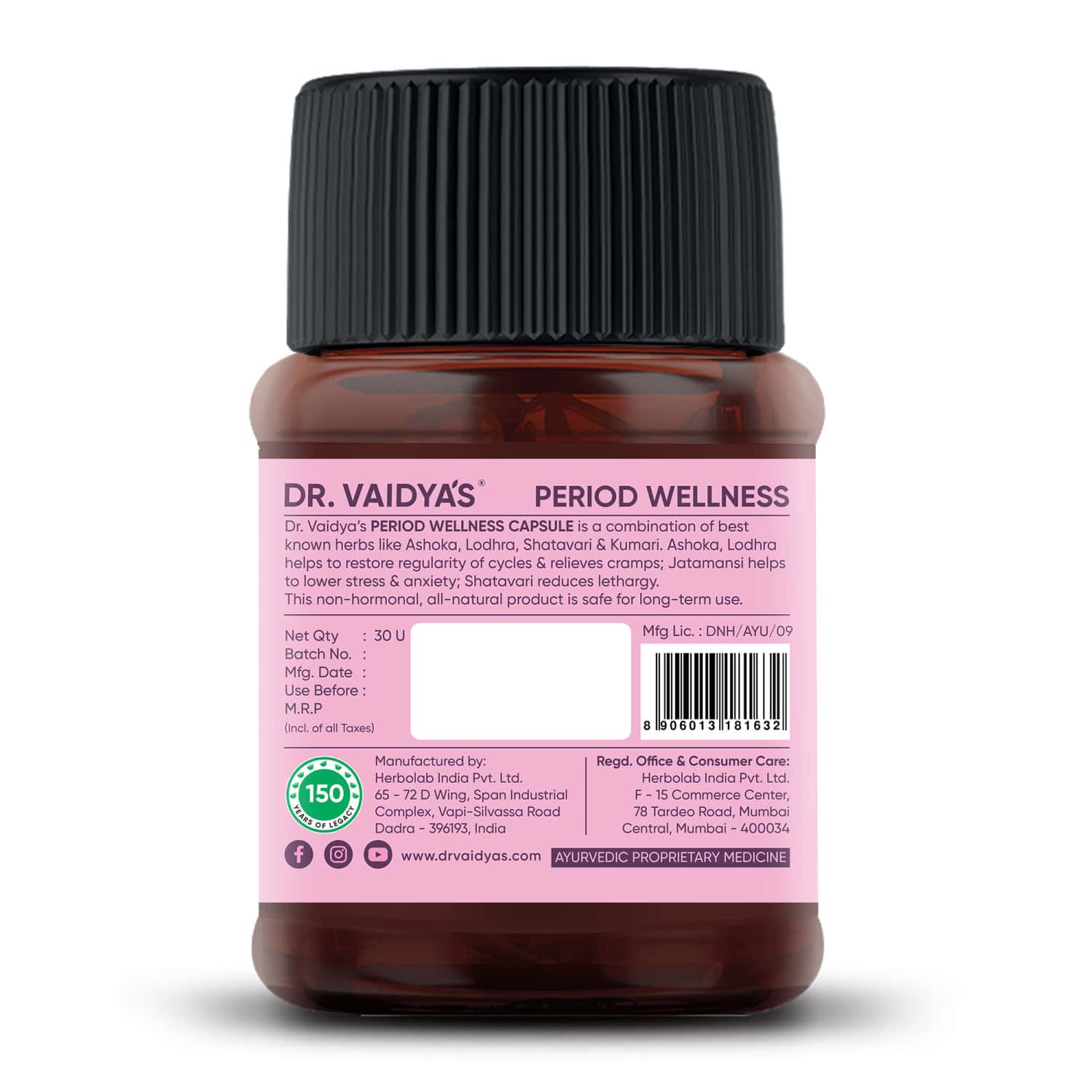 DR. VAIDYA'S PERIOD WELLNESS -30 CAPSULES - PACK OF 2