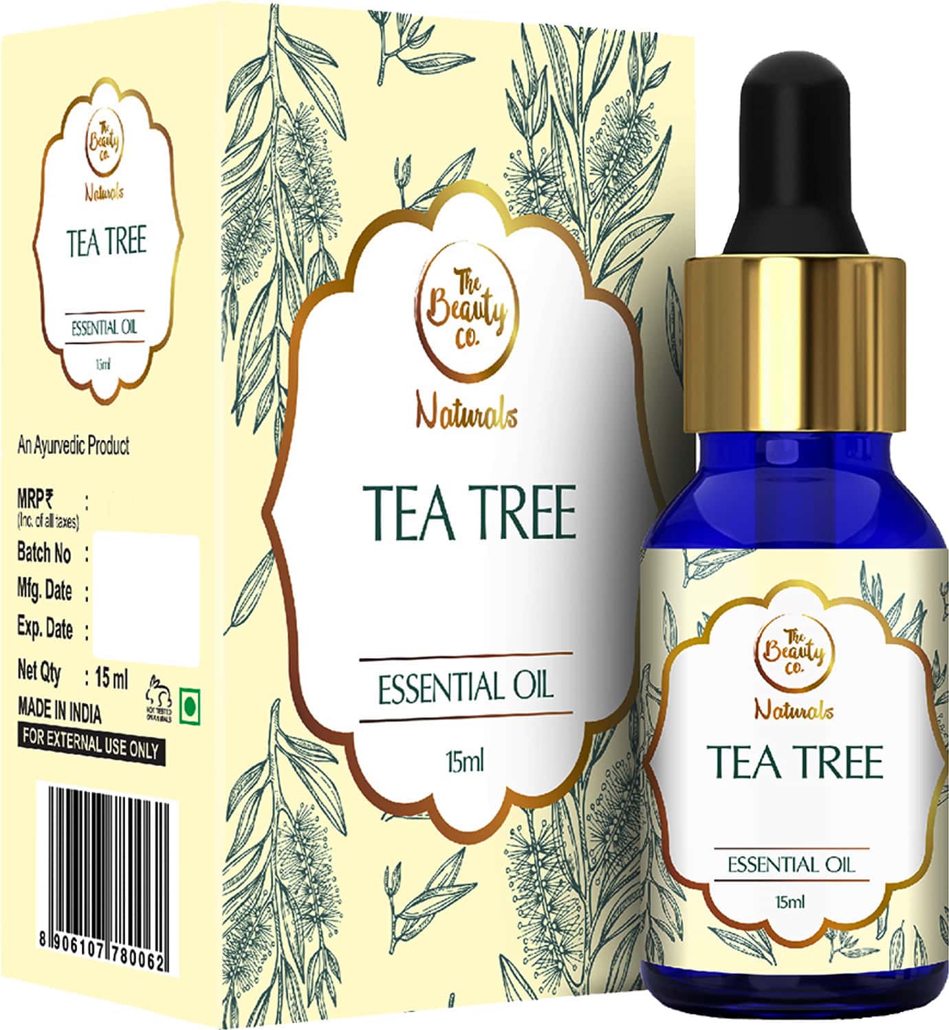 The Beauty Co. Tea Tree Oil For Acne And Blemish-Free Skin - 15ml